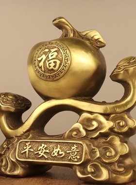 黄铜福禄百财葫芦摆件招财风水聚宝盆纳福吸财如意客厅玄关装饰