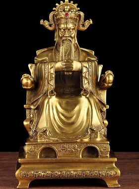 铜龙王爷神像 广济东海龙王佛像镇宅供奉招财 四海龙王铜像摆件