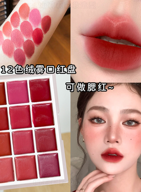 12色粉嫩纯欲系口红盘