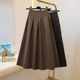 Skirt, elastic waist, A-line skirt, long skirt, high-end trendy