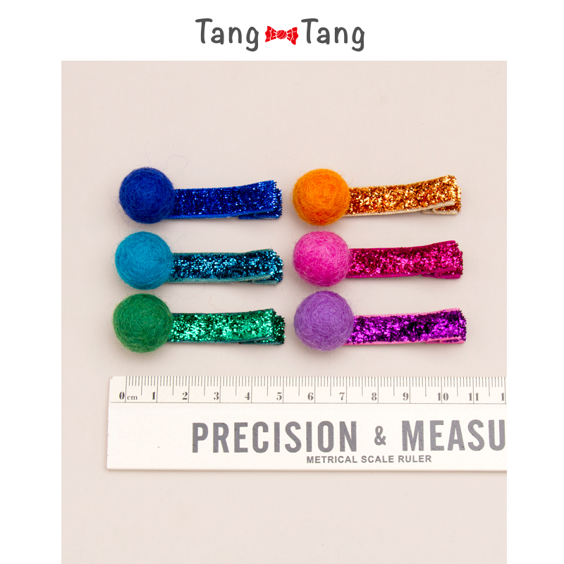 tangtang儿童发饰韩版彩虹球闪亮发夹泫雅简约风刘海发卡女童头饰 - 图3