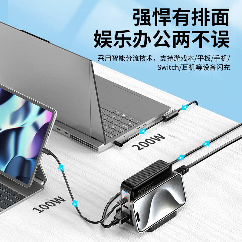 330W氮化镓适用华硕笔记本电脑充电器枪神9/8超竞版7plus游戏本ROG幻15/16/14魔霸240W机械革命电源适配器线 - 图3