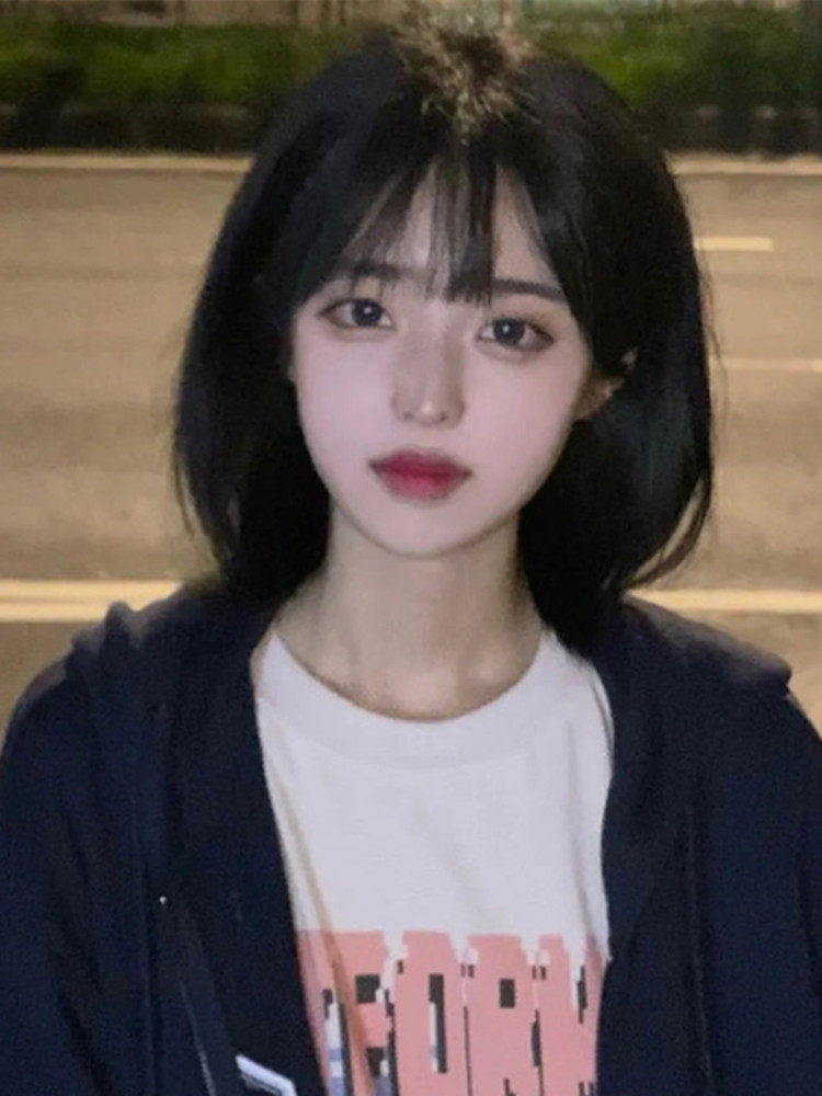 假发女短发波波头夏假发套日系网红圆脸可爱减龄学生黑色全头套式
