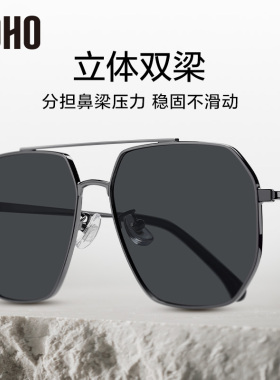 LOHO飞行员偏光墨镜男款防晒防紫外线开车专用防眩光太阳眼镜男女