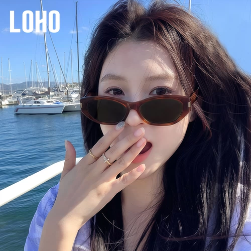【Такая же модель для знаменитостей】 Loho Retro Cat Eye Sunglases Cocoa Mirrors Мужчины и женщины поляризованы солнцезащитные очки 2025