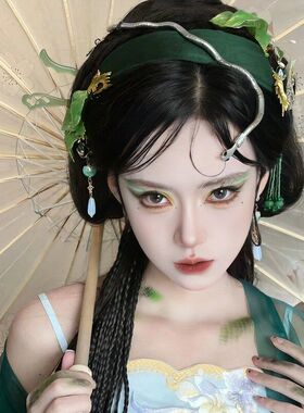 古风蛇形发饰小青额饰可调节项链青蛇白蛇闺蜜拍照头饰写真配饰女