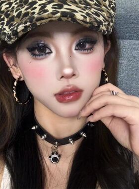 暗黑哥特狗爪铆钉皮质项圈纯欲风小众朋克choker锁骨链亚文化颈链