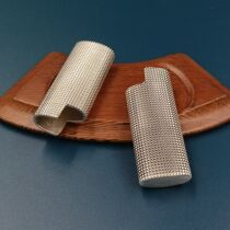 Pure 925 silver lighter shell men upscale wind grid creative Thai silver retro personality fire casing universal