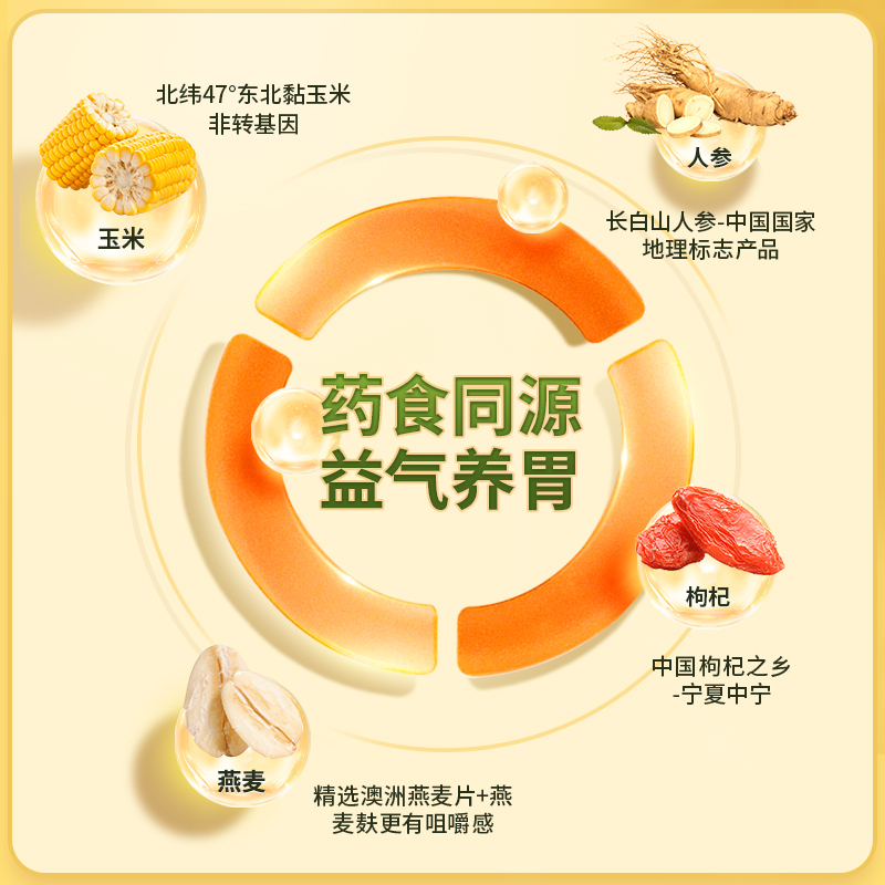 秦老太人参枸杞玉米糊营养食补低脂原味无加糖即食冲饮官方旗舰店