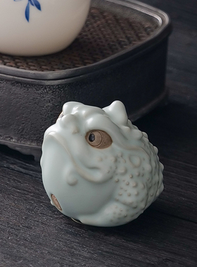 汝窑陶瓷招财创意茶桌招财小金蟾