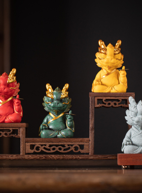 青砂石定制logo国潮桌面龙大师