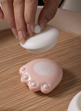 陶瓷盖置简约现代桌面小猫爪摆件