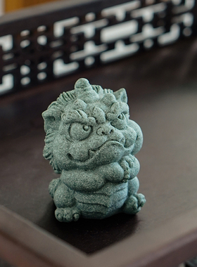 青砂石鱼缸造景可爱茶桌小貔貅