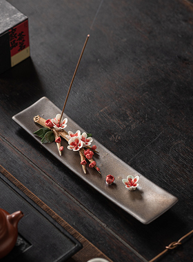 创意桂花玫瑰线香炉摆件