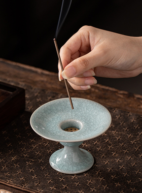 北欧陶瓷高脚香薰炉茶道摆件