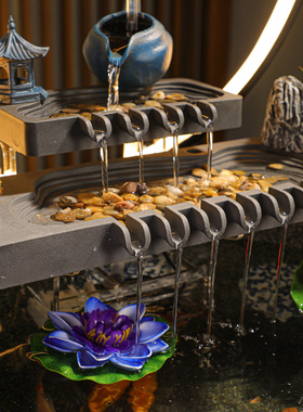 流水摆件循环水办公室客厅桌面景观鱼缸招财生财创意家居装饰礼品