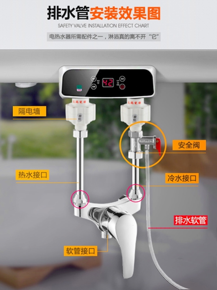 适用于美的史密斯电热水器安全阀导流软管减压泄压阀引流排水管子 - 图0