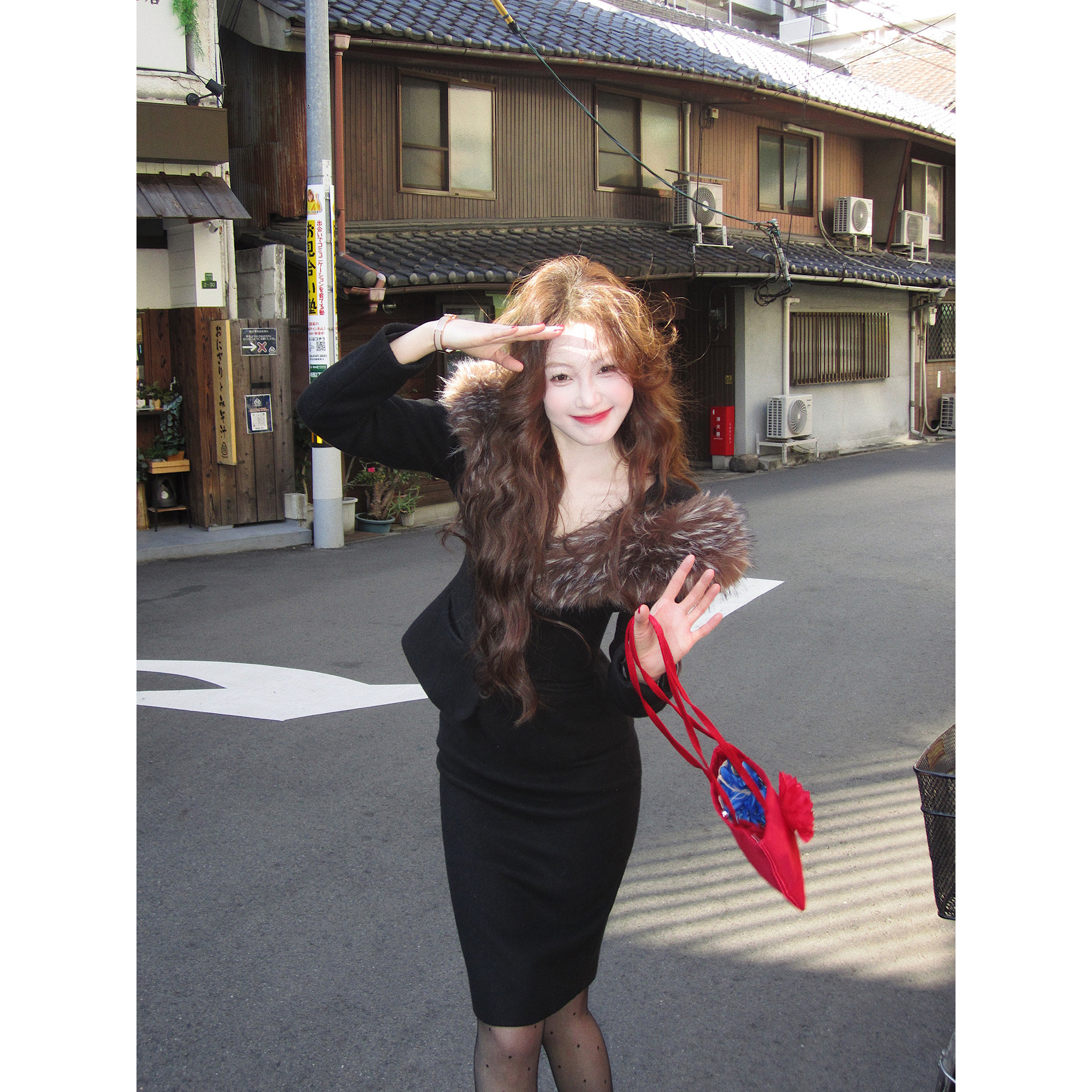 吃绿色菜【美和】昭和复古千金风可拆毛领冬季夹棉显瘦毛呢套装,淘宝优惠券,粉丝福利购,淘宝优惠卷