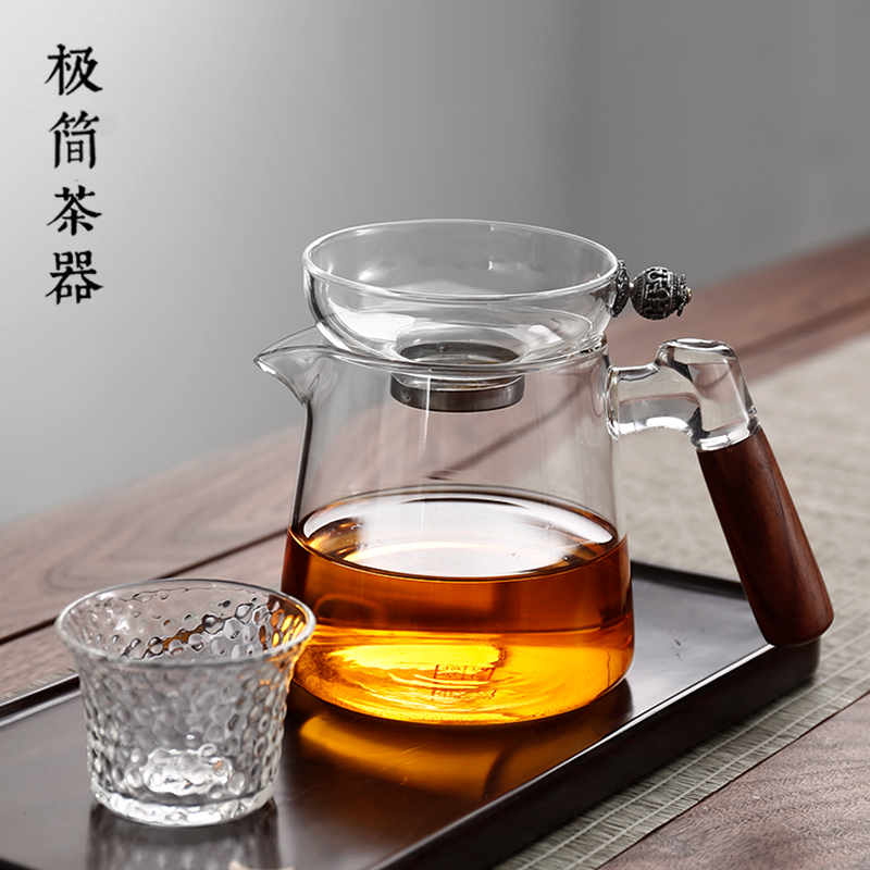 日式木把公道杯茶漏一体透明玻璃公杯分茶器功夫茶具茶海匀杯茶道,淘宝优惠券,粉丝福利购,淘宝优惠卷
