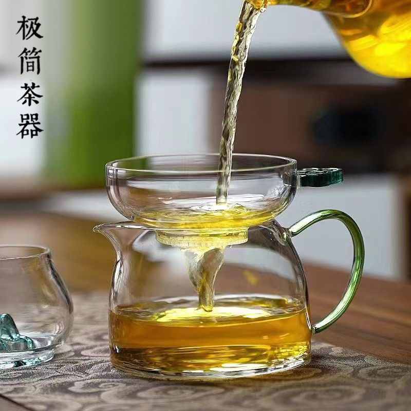 彩色如意观山玻璃公道杯茶叶茶漏茶滤茶隔滤网高端过滤器茶具配件 - 图1