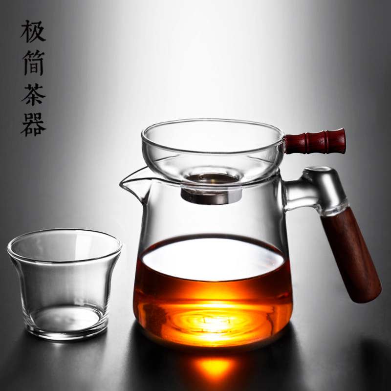 日式木把公道杯茶漏一体透明玻璃公杯分茶器功夫茶具茶海匀杯茶道,淘宝优惠券,粉丝福利购,淘宝优惠卷