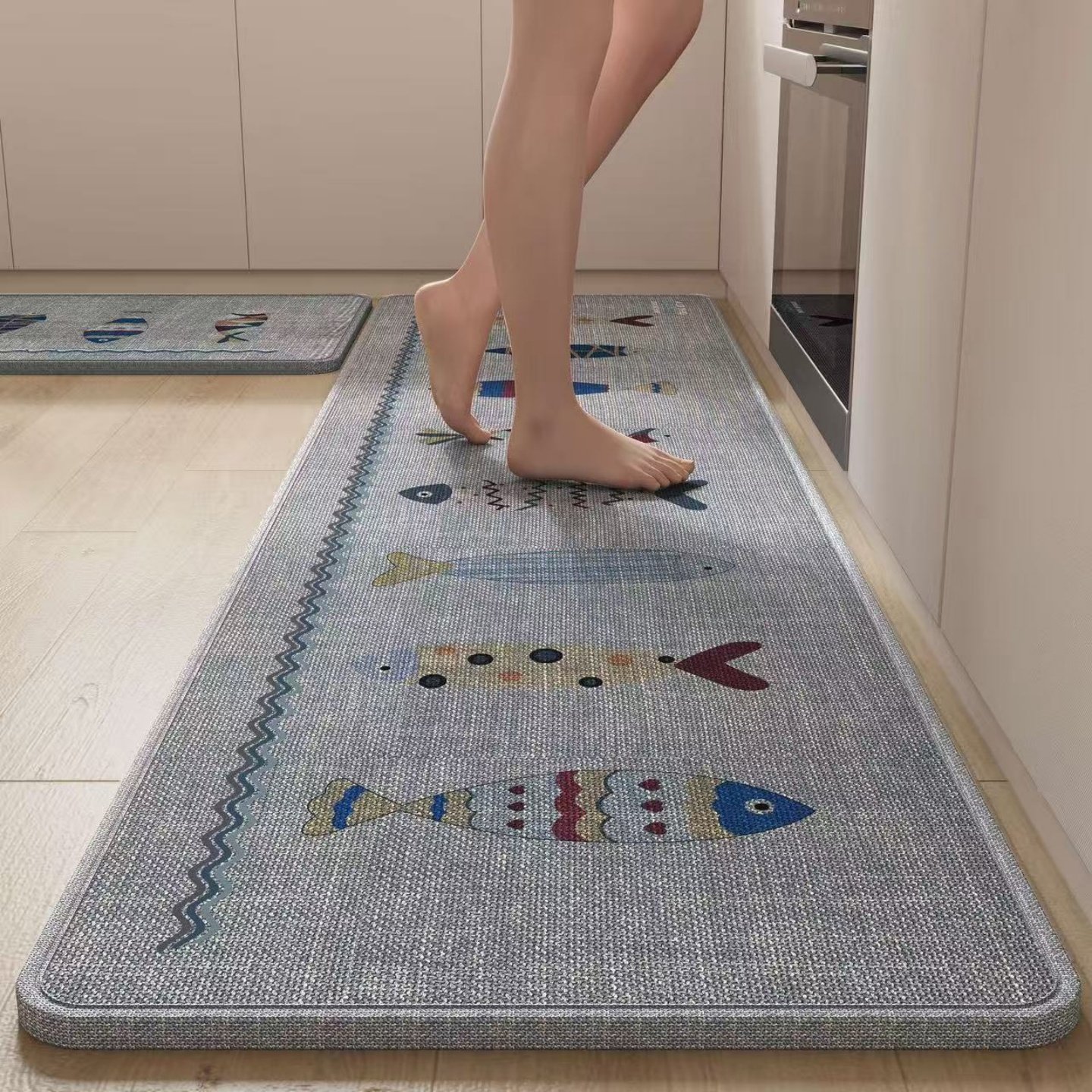 亚麻厨房地垫专用防滑防油吸水垫门口耐脏脚垫家用免洗长条地毯,淘宝优惠券,粉丝福利购,淘宝优惠卷
