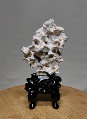 太湖石天然原石灵璧石小景观石中式文房观赏石自然石头家居摆件