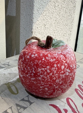 外贸陶瓷苹果烛台香薰摆件圣诞装饰品吊兰多肉花盆仓鼠躲避屋鸟窝