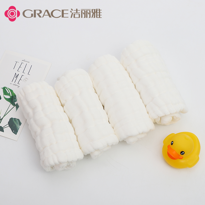 洁丽雅鑫源盛专卖店10条洁丽雅纱布尿布纯棉可水洗宝宝介子布尿戒初生新生儿全棉用品2