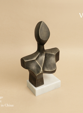 抽象艺术旧铜色人物雕塑摆件