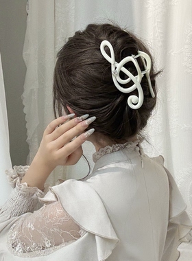 Mirro Cat纯色韩系音符抓夹鲨鱼夹少女感后脑勺发抓子饰头饰女