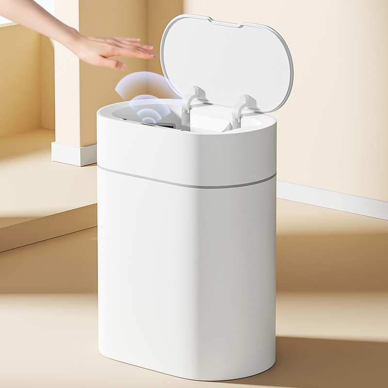 日本垃圾桶感应式智能电动卫生间厕所家用2024新款自动吸附卫生桶