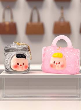 夜光包包小妹系列萌粒公仔办公桌面装饰品树脂小摆件盲盒配件