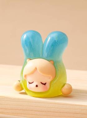 夜光花朵女孩萌粒摆件 diy树脂装饰品直播盲盒盲袋配件桌面小摆件