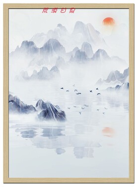 三联画沙发背景墙山水装饰油画祝福满满的家挂画有框实木框条框架