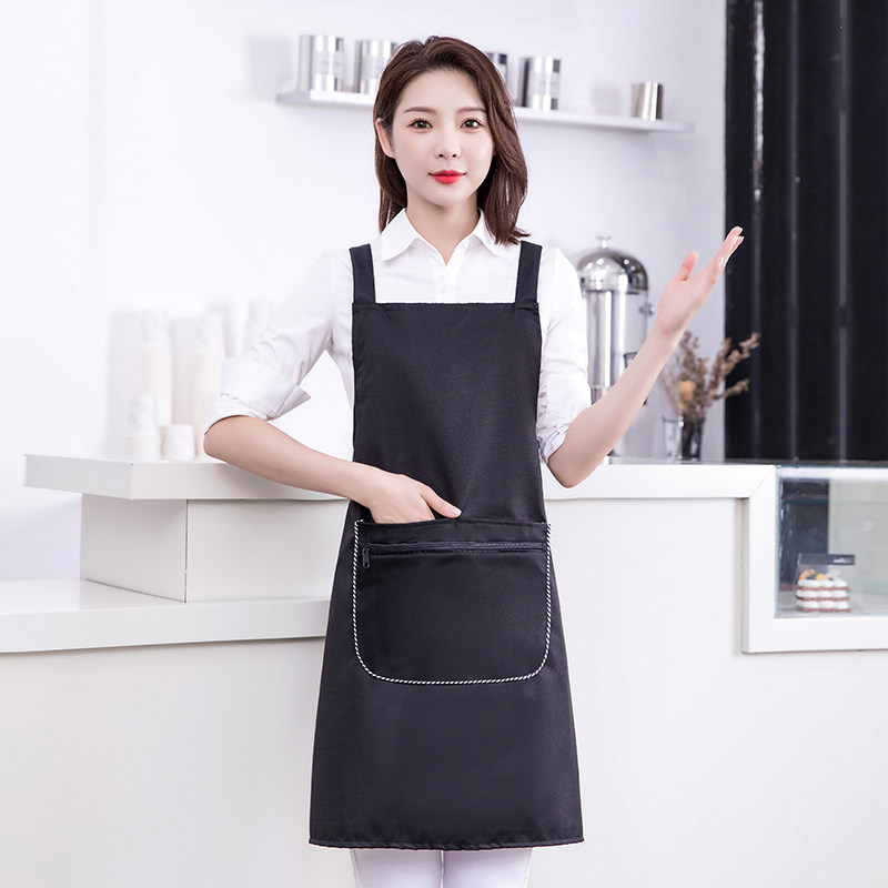 纯色简约防水防油围裙定制logo印字厨房女餐饮广告上班工作围腰男,淘宝优惠券,粉丝福利购,淘宝优惠卷