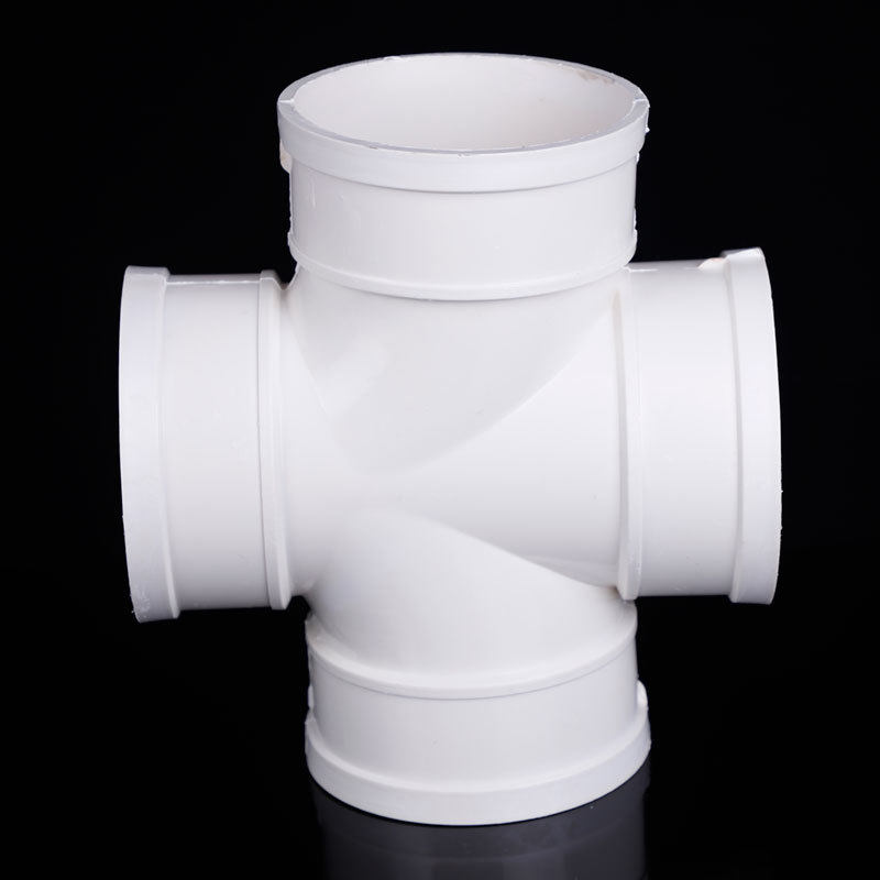pvc平面四通 pvkc排水管下水管管件50 75 110 160 200 平面四通