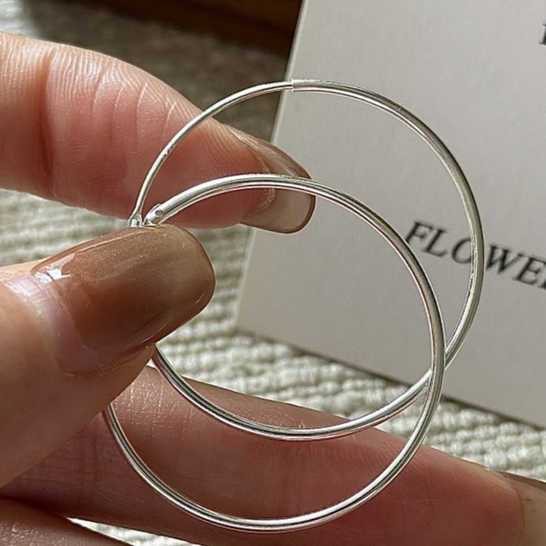 S925纯银简约百搭大圆圈耳环女冬季2026年新款大圈圈耳饰圆脸耳环,淘宝优惠券,粉丝福利购,淘宝优惠卷
