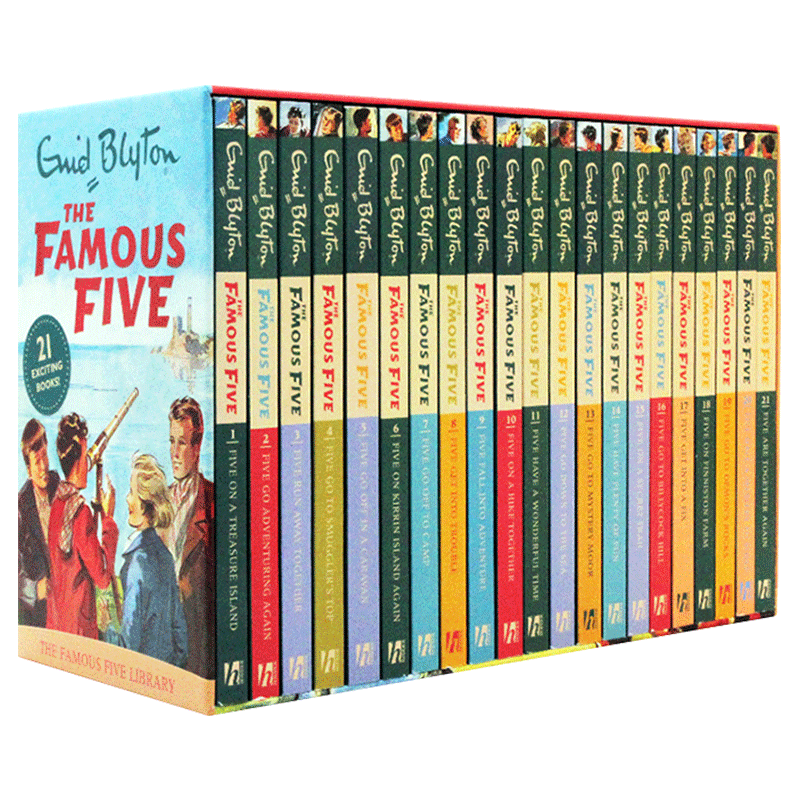 The Famous Five 英文原版 五伙伴历险记21册盒装 伊妮德布莱顿 Enid Blyton 儿童英语桥梁章节冒险侦探小说 英文版中小学课外阅读