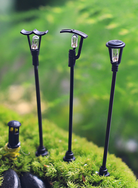 菁娇 苔藓多肉微景观路灯 草坪地灯 庭院灯 DIY摆件装饰3v可点亮