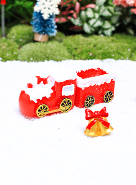 车厢车头圣诞节日微景观diy材料组合仿真装饰品造景小盆栽器摆件