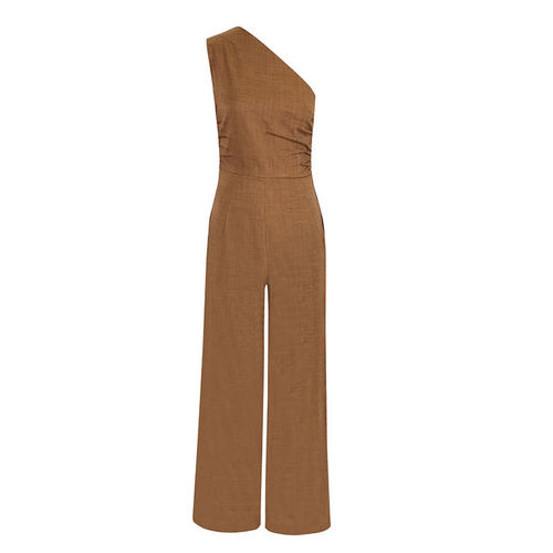 性感斜肩收腰气质优雅阔腿舒适连体裤Diagonal shoulder jumpsuit - 图3
