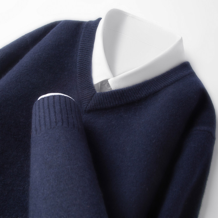 鄂尔多斯市100%纯山羊绒男士V领套头毛衣加厚商务冬季打底羊毛衫,淘宝优惠券,粉丝福利购,淘宝优惠卷