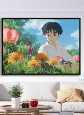 宫崎骏挂画可爱治愈动漫客厅卧室