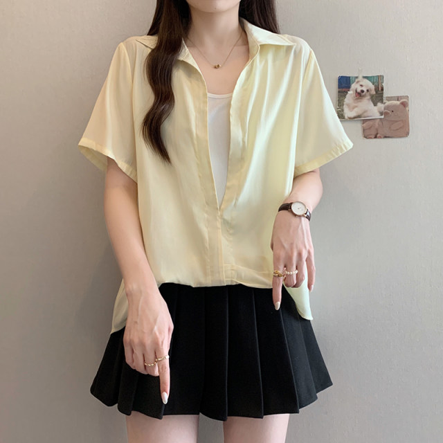 Summer Dopamine ໃສ່ເສື້ອ Chic ສອງຊິ້ນປອມສໍາລັບແມ່ຍິງທີ່ມີໄຂມັນບວກກັບຄົນອັບເດດ: ຄົນອັບເດດ: ສີທີ່ກົງກັນຂ້າມກັບເສື້ອແຂນສັ້ນ