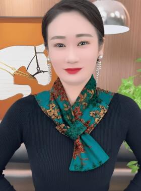 复古印花围巾丝巾女冬季