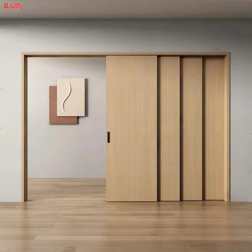 三联动推拉门阳台书房厨房木门卧室衣帽间定制隐形折叠移门隔断门 - 图1