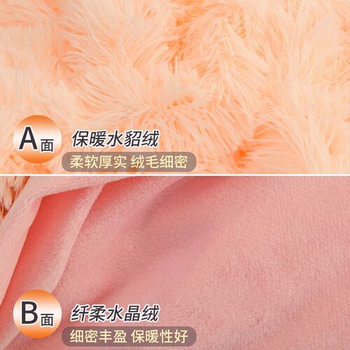 秋冬季双面加厚水貂绒床上四件套牛奶绒面被套罩床单床品2025新款 - 图2