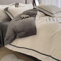 High-end milk suede bed with four sets of 2023 new light lavish advanced senses coral suede bed linen winter plus suede