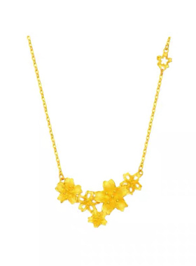 金包银 繁花项链三生花项链结婚送礼婚庆女项链送礼